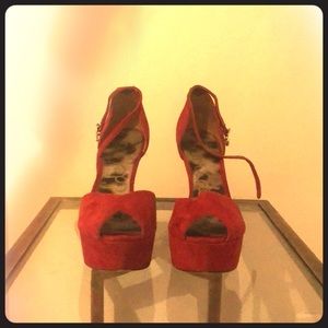 Sam Edelman Red Platform Heel size 9